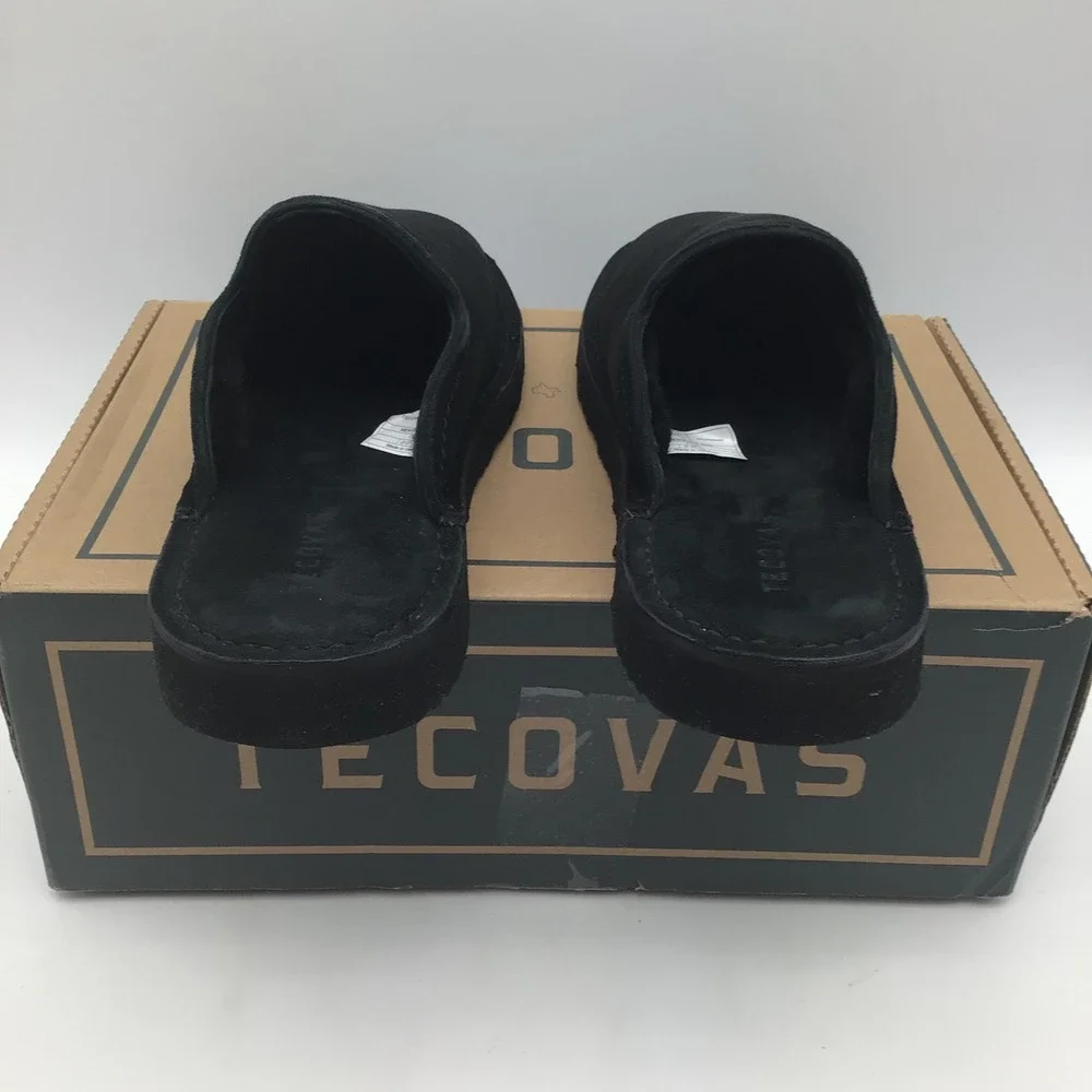 Tecovas The Oliver Midnight Sheepskin Mens Slippers Size 11 D Black Suede NEW